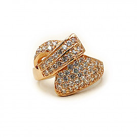 Каблучка з золота червоного кольору з цирконом 01-200875325