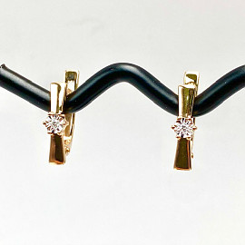 Сережки з золота у червоному кольорі з жовтими діамантами 01-200876325