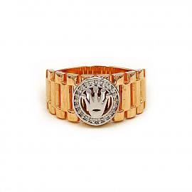 Перстень з золота з цирконом 01-200878325