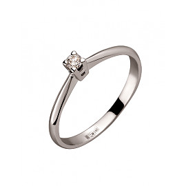 Золотое кольцо с белым бриллиантом 01-200191426