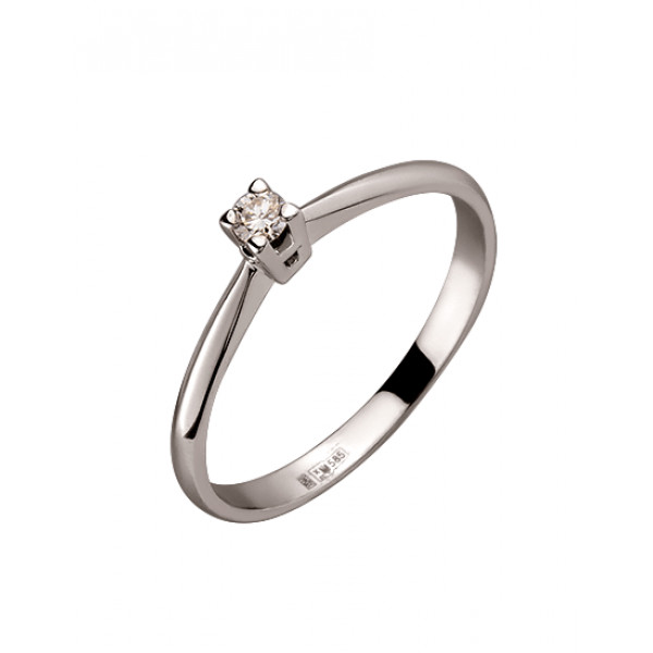 Золотое кольцо с белым бриллиантом