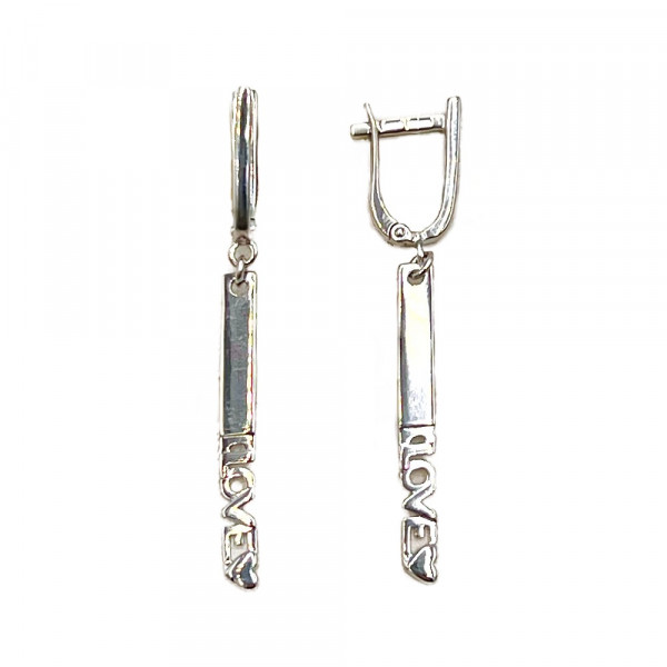 Серьги из золота в белом цвете