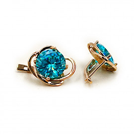 Сережки з золота з цирконом 01-200841526