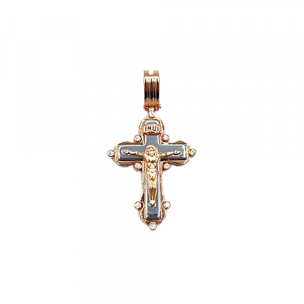 Крестик из золота с цирконом