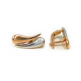 Золоті сережки червоного з білим кольору 01-200865626