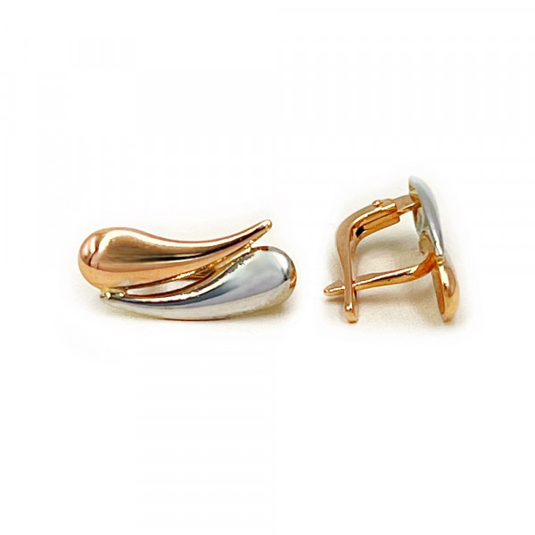 Золоті сережки червоного з білим кольору