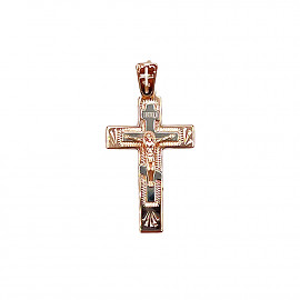 Хрестик з золота у червоному з білим кольорі 01-200867526