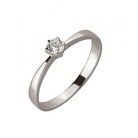 Золотое кольцо в белом цвете с цирконом 01-200072427