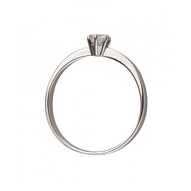 Золотое кольцо в белом цвете с цирконом