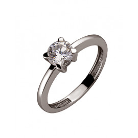 Золотое кольцо в белом цвете с цирконом 01-200191427