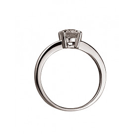 Золотое кольцо в белом цвете с цирконом