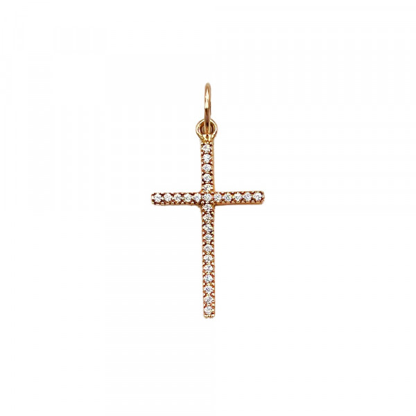 Крестик из золота с цирконом