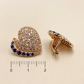 Серьги из золота с цирконом «Сердце»
