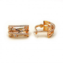 Серьги из золота в красном цвете с цирконом 01-200589927