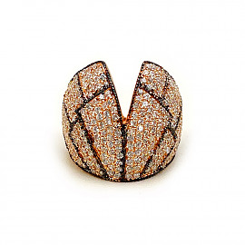 Кольцо из красного золота с цирконом 01-200771527