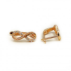 Сережки з золота червоного кольору з цирконом 01-200788427