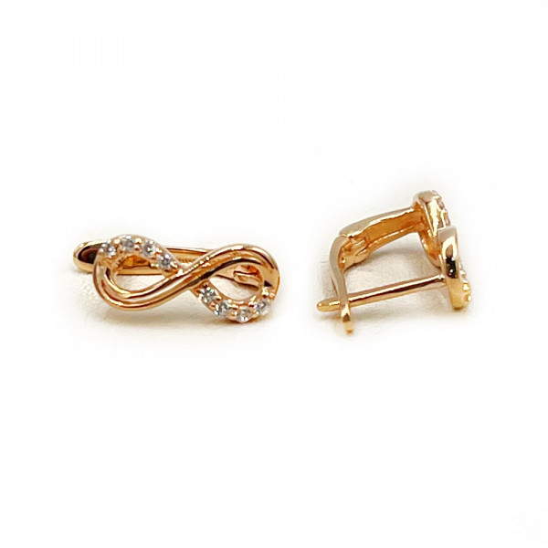 Сережки з золота червоного кольору з цирконом