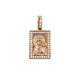 Кулон з золота червоного кольору з цирконом 01-200794027