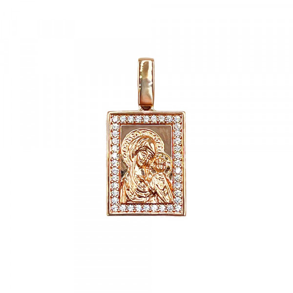 Кулон з золота червоного кольору з цирконом