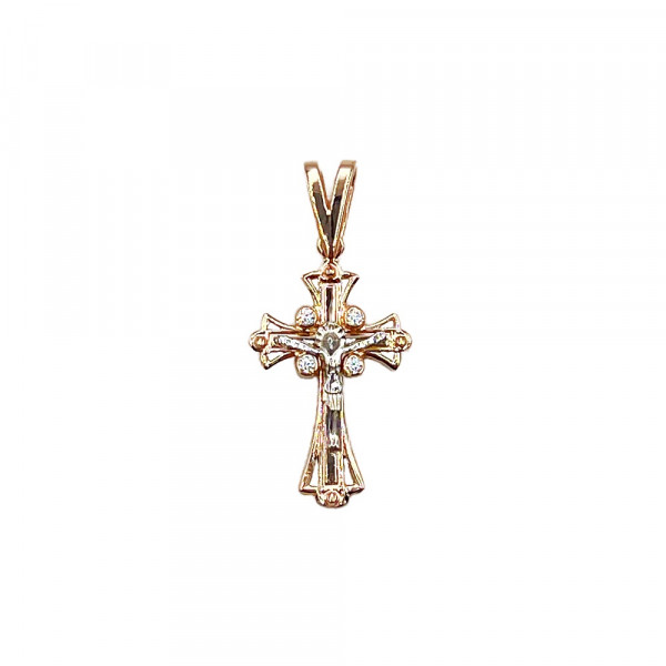 Хрестик з золота з цирконом