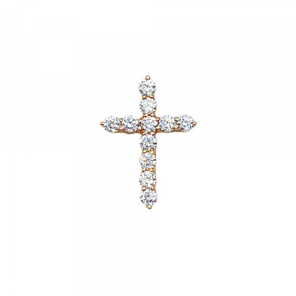 Хрестик з золота червоного кольору з цирконом