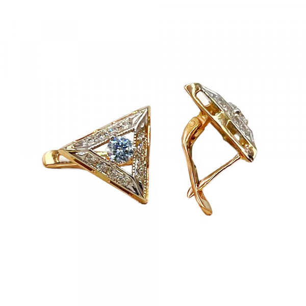 Сережки з золота з цирконом