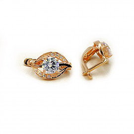 Золотые серьги с цирконом 01-200905027