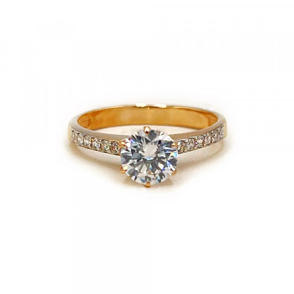 Золота каблучка з цирконом