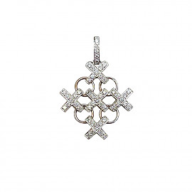 Кулон з золота білого кольору з жовтими діамантами 01-200922127