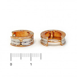 Серьги из красного с белым золота