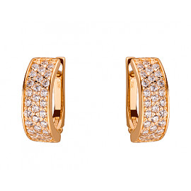Золоті сережки з цирконом 01-19333928