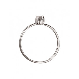 Каблучка з золота білого кольору з білим діамантом