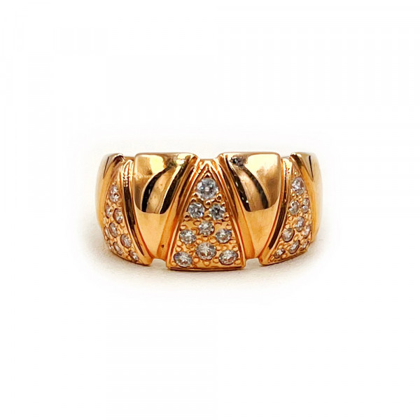 Каблучка з червоного золота з цирконом