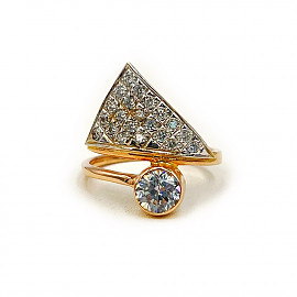 Золотое кольцо с цирконом 01-200177328