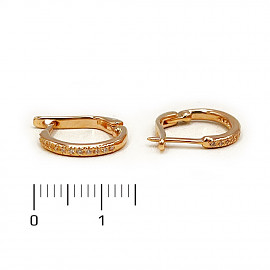 Золотые серьги с цирконом