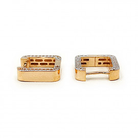 Серьги из золота красного с белым цвета с цирконом 01-200589928
