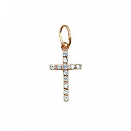 Крестик из золота с цирконом 01-200593628