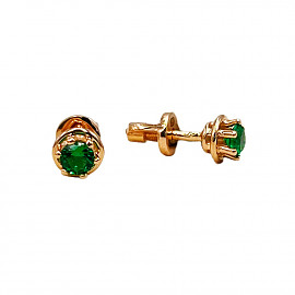 Серьги из красного золота с цирконом 01-200606628