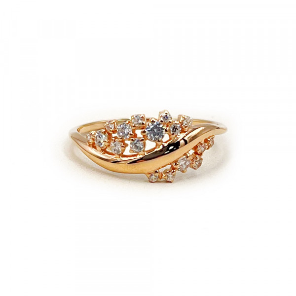 Золота каблучка червоного кольору з цирконом