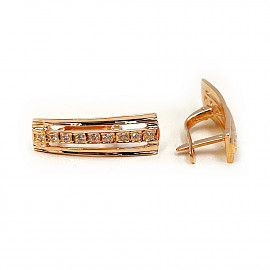 Золотые серьги с цирконом 01-200786328