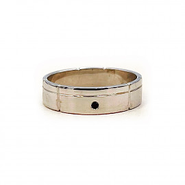 Обручка з золота білого кольору з цирконом 01-200794328