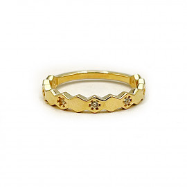 Золота каблучка жовтого кольору з цирконом 01-200796928