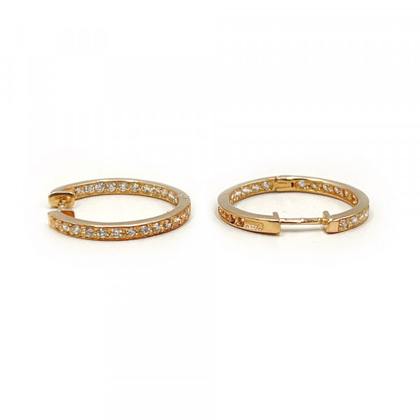 Серьги из красного золота с цирконом