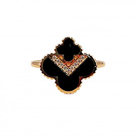 Кольцо из золота с эмалью и цирконом 01-200817628