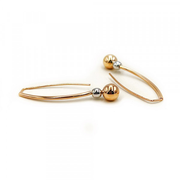 Золоті сережки червоного з білим кольору