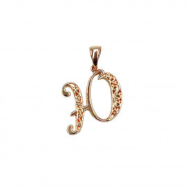 Кулон з золота червоного кольору «Літера Ю» 01-200878328