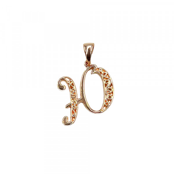 Кулон з золота червоного кольору «Літера Ю»