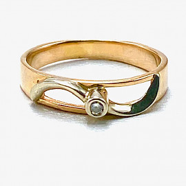 Золотое кольцо с желтым бриллиантом 01-200915128