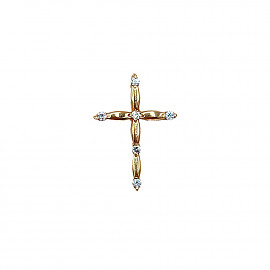 Крестик из золота красного цвета с цирконом 01-200155529