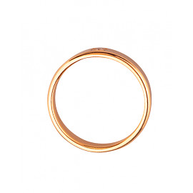 Обручка з червоного золота з білим діамантом